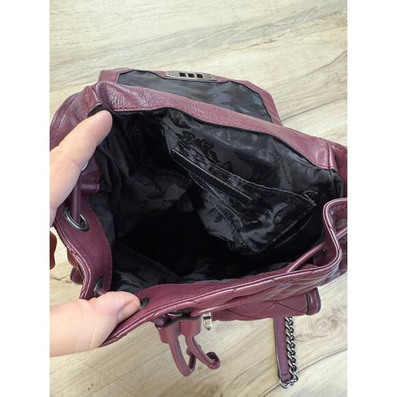 Rebecca Minkoff plum purple quilted leather backpack - Picture 6 of 8